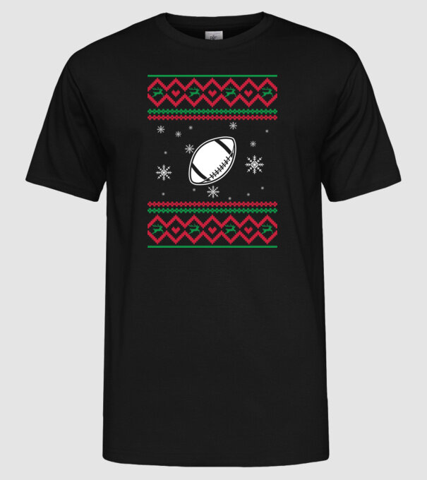 Model tricotat de Crăciun - fotbal american model negru pe tricou