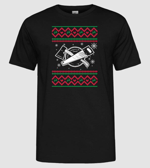 Model tricotat de Crăciun - tâmplar model negru pe tricou