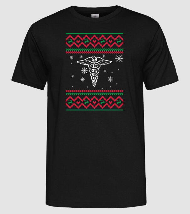 Model tricotat de Crăciun - medicină model negru pe tricou
