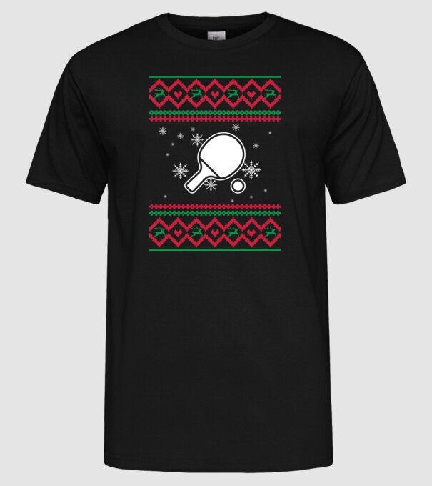 Model tricotat de Crăciun - tenis de masă model negru pe tricou