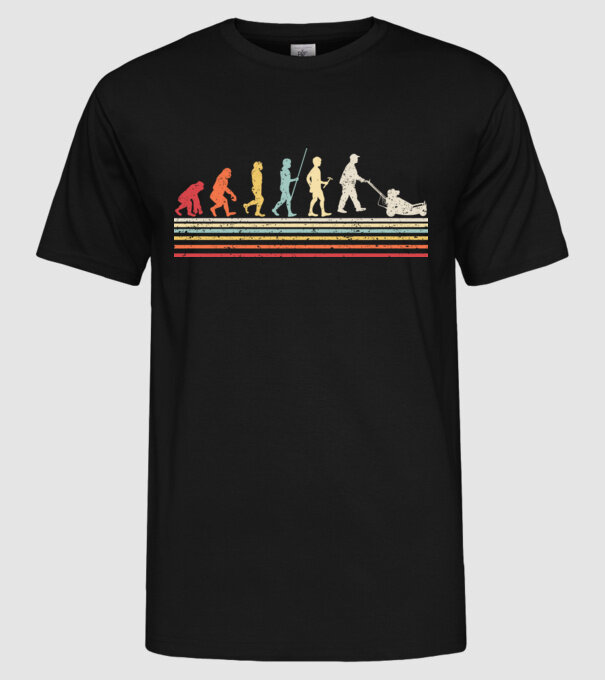 Evoluție Grădinar model negru pe tricou