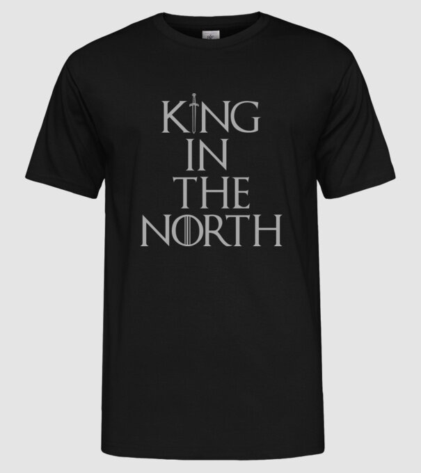 King in the North model negru pe tricou