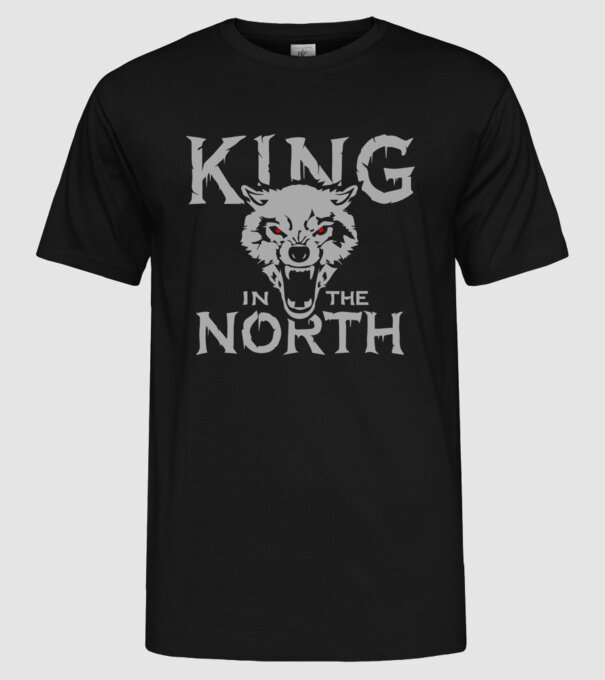 King In The Noth model negru pe tricou