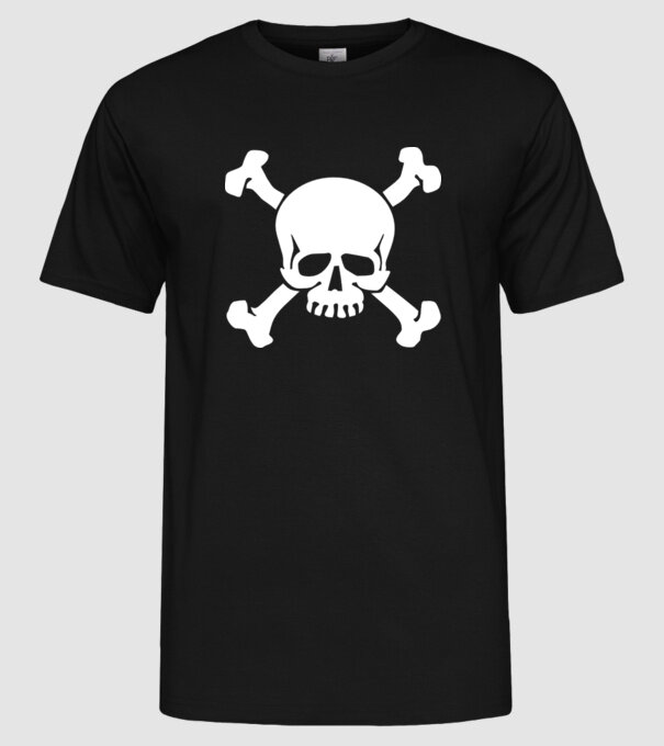 craniu 2 model negru pe tricou