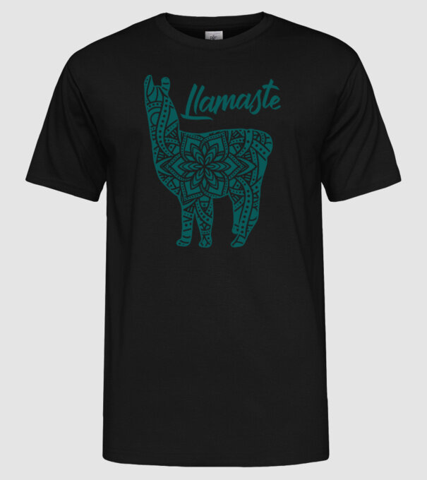 Lamaste unicolor model negru pe tricou