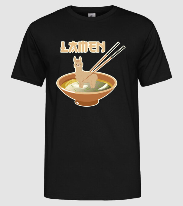 Lamen model negru pe tricou