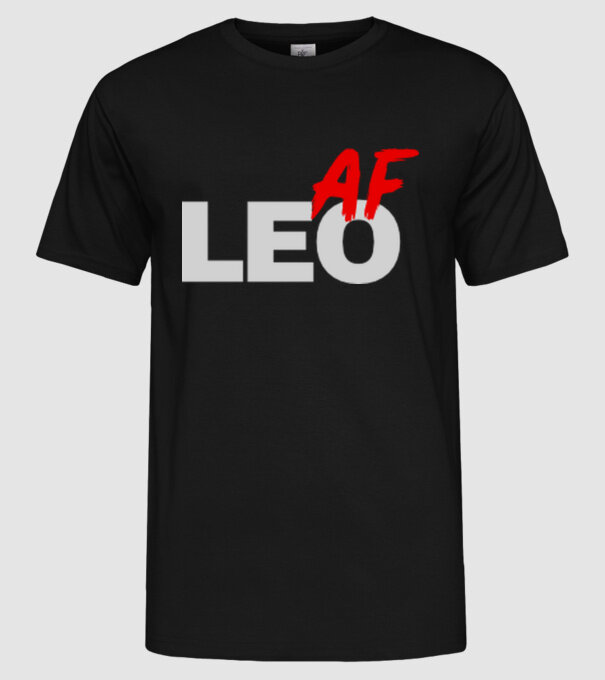 LEO as fuck model negru pe tricou