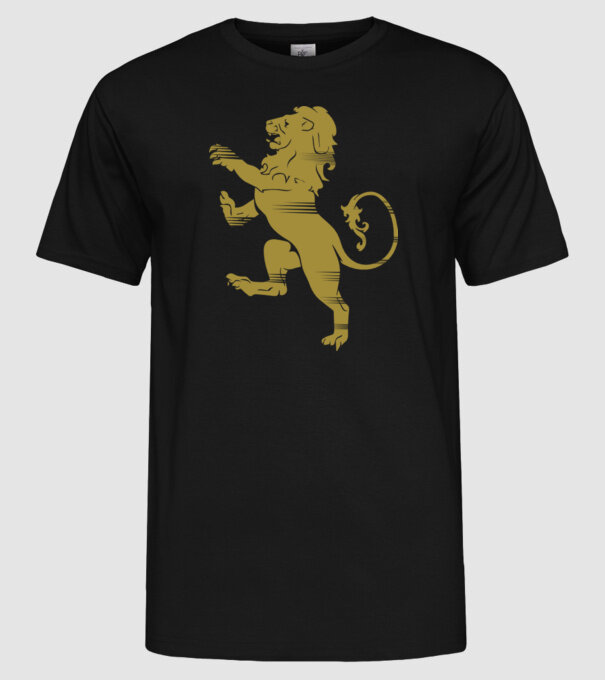 Lion Rampant model negru pe tricou