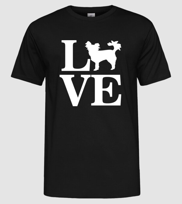 LOVE CHIHUAHUA model negru pe tricou