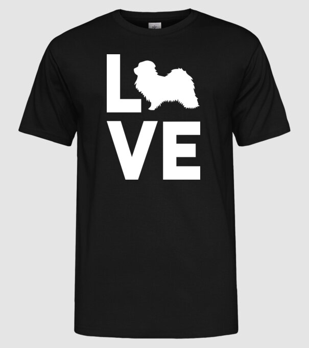 LOVE Havanese model negru pe tricou