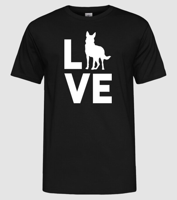 LOVE ciobănesc german model negru pe tricou
