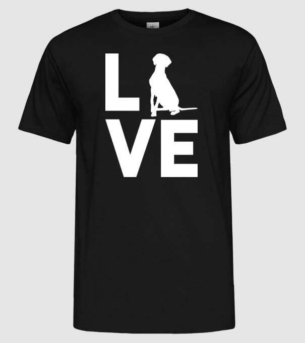 LOVE Vizsla model negru pe tricou
