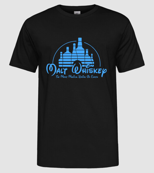Malt Whiskey model negru pe tricou