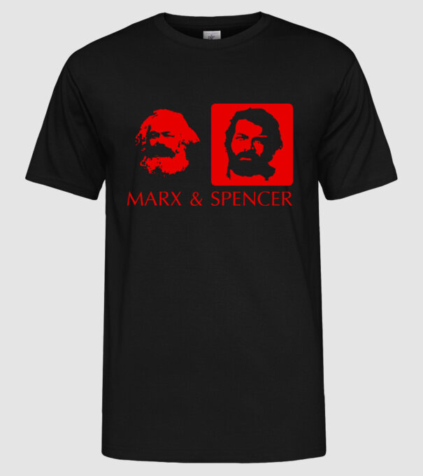 MARX and Spencer model negru pe tricou
