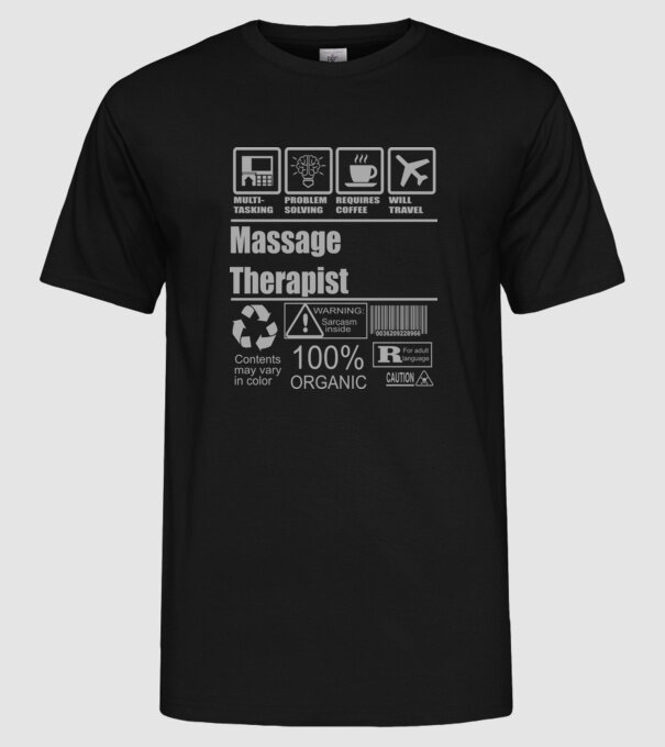 Massage Theraphist model negru pe tricou