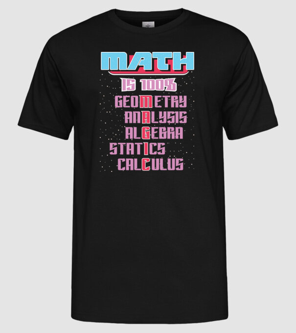 Math magic retro model negru pe tricou