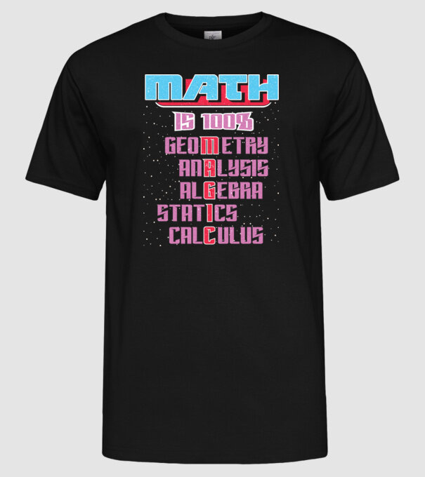 MATH magic retro prespălat model negru pe tricou