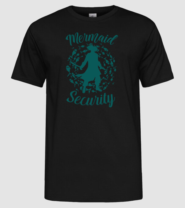 Mermaid Security boys model negru pe tricou