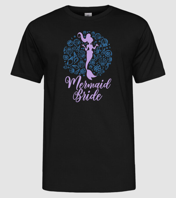 MermaidTeam Bride model negru pe tricou