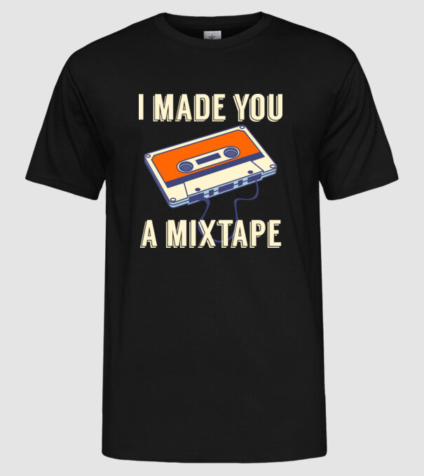Mixtape model negru pe tricou