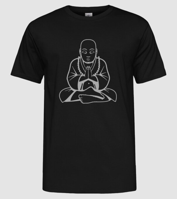monk outline model negru pe tricou