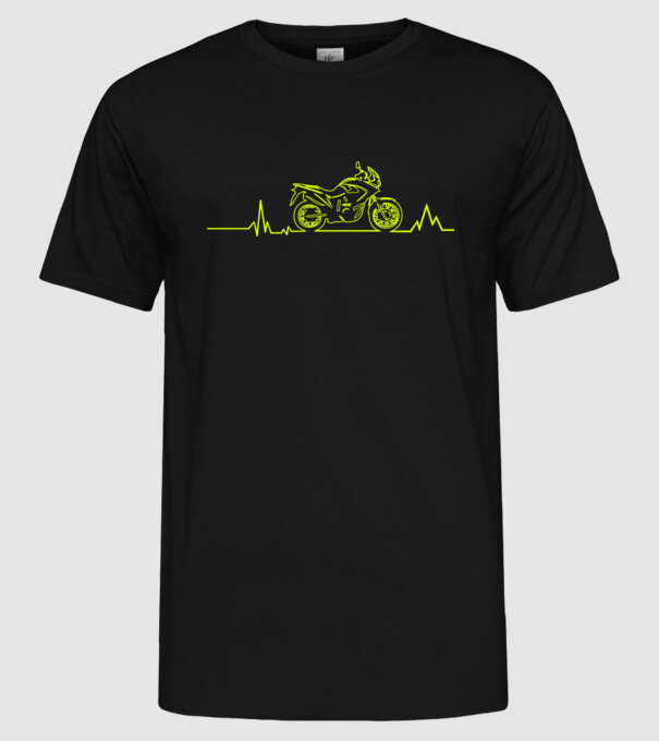 ECG Motociclist model negru pe tricou