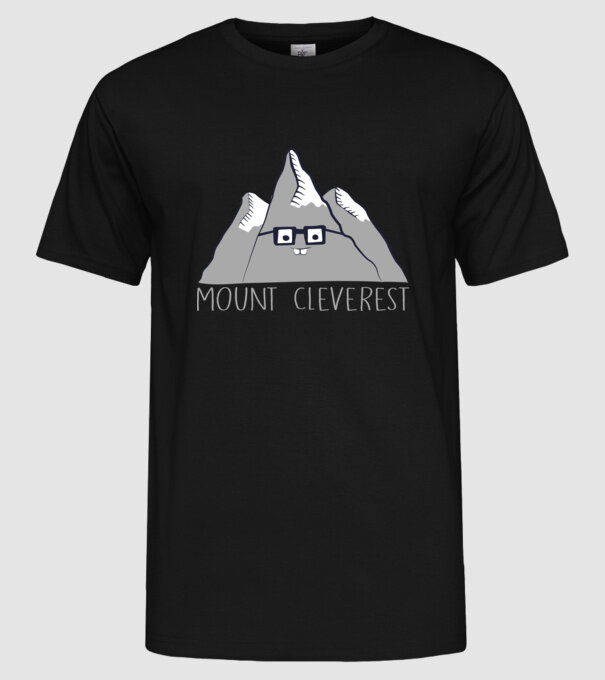 Mount cleverest model negru pe tricou