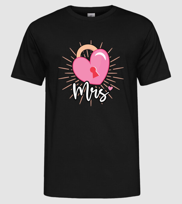 Mrs key to the heart model negru pe tricou