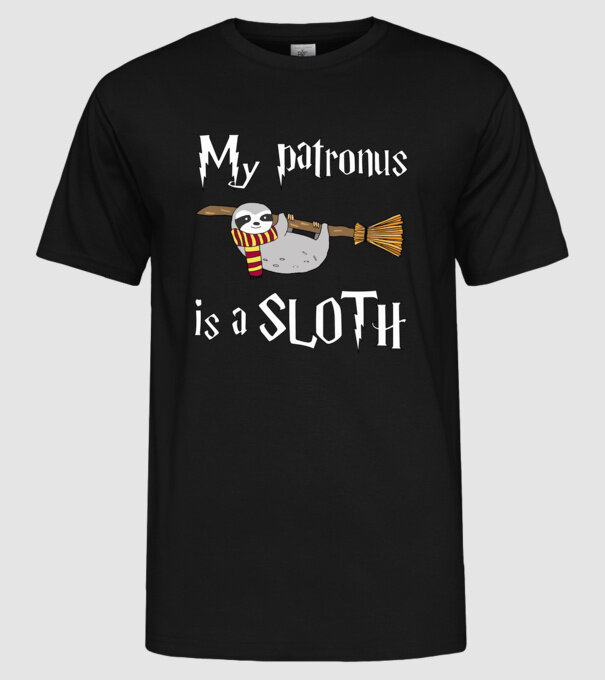 my patronus is a sloth model negru pe tricou