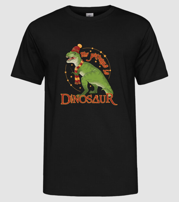 My patronus is dinosaur model negru pe tricou
