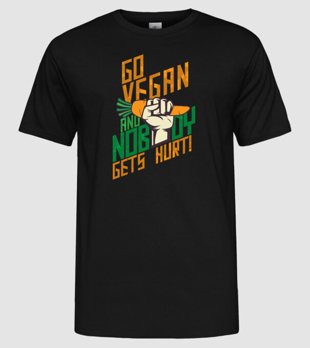 nobody get hurt vegan model negru pe tricou