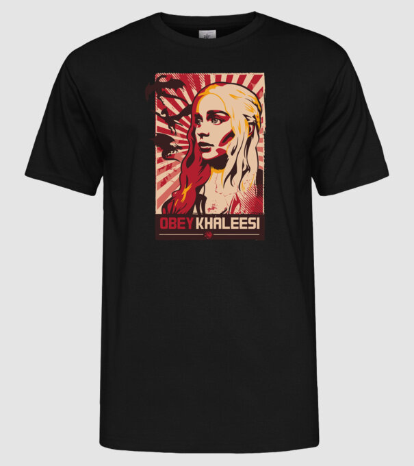 Obey Khaleesi model negru pe tricou