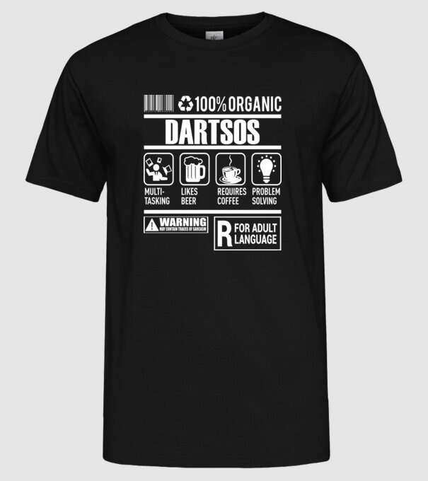 JUCĂTOR DARTS organic model negru pe tricou
