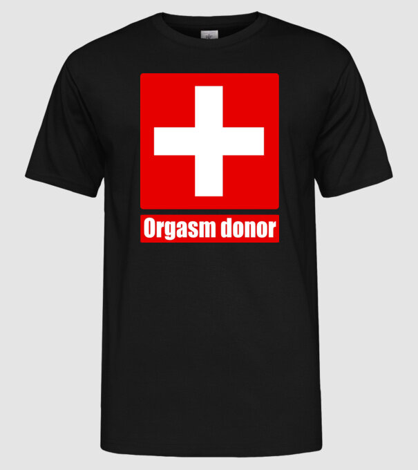 orgasm model negru pe tricou