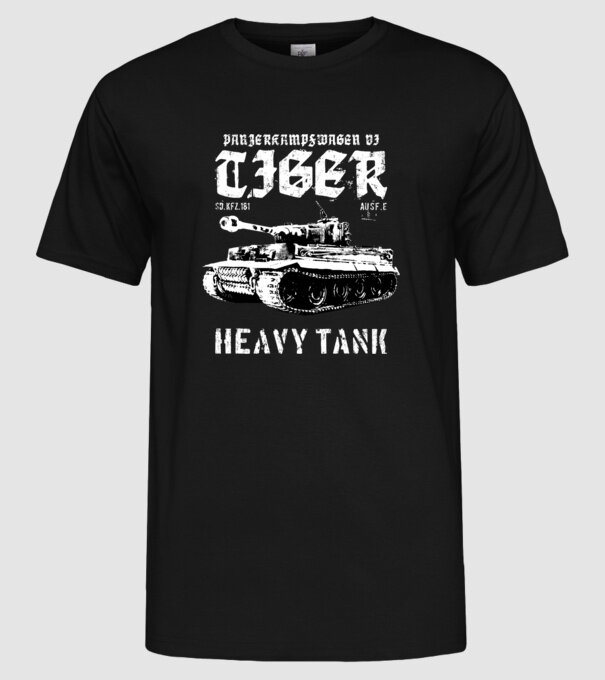 Panzer VI tiger model negru pe tricou