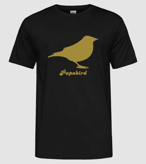 Papa bird model negru pe tricou
