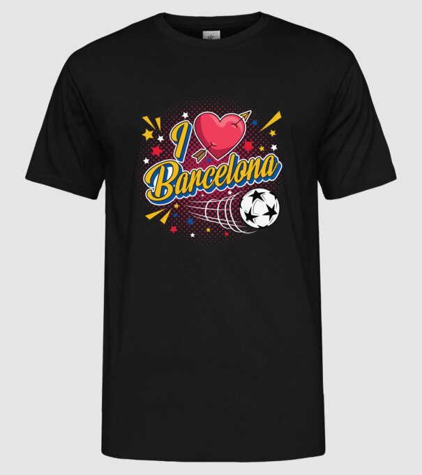 Popart Barcelona model negru pe tricou