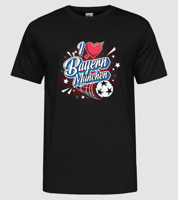 Popart Bayern model negru pe tricou