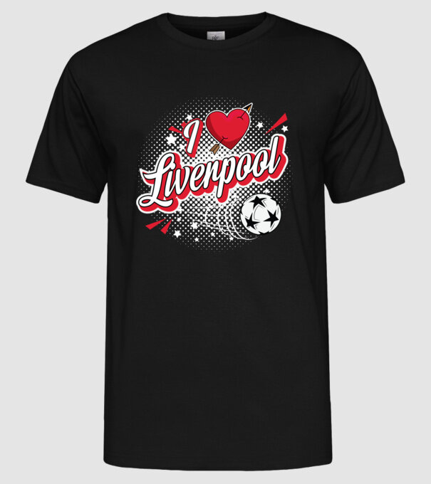 Popart Liverpool model negru pe tricou
