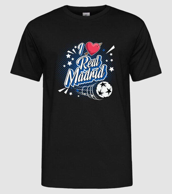 Popart RealMadrid model negru pe tricou