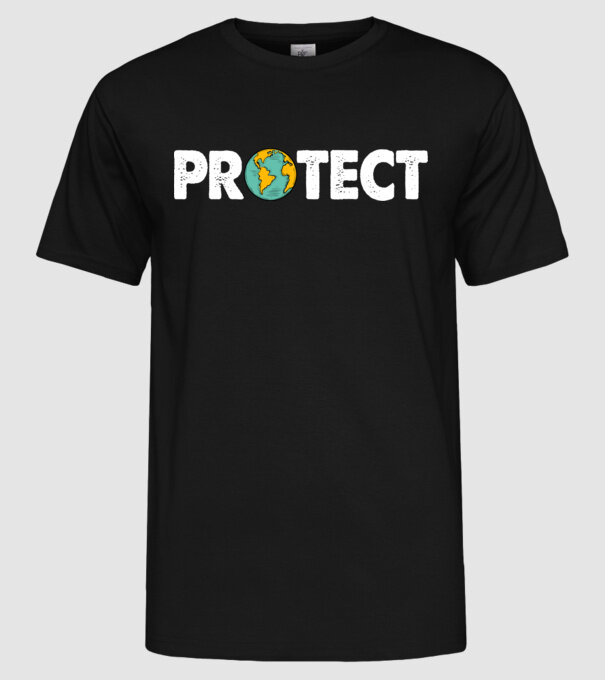 Protect earth model negru pe tricou