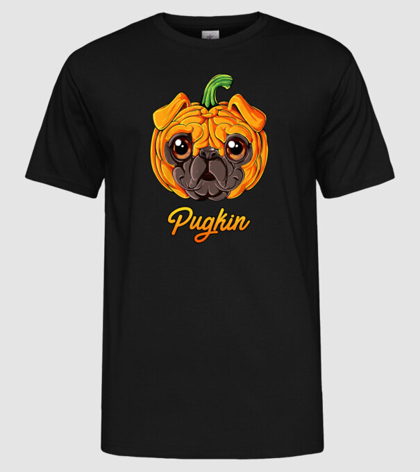 Pugkin model negru pe tricou