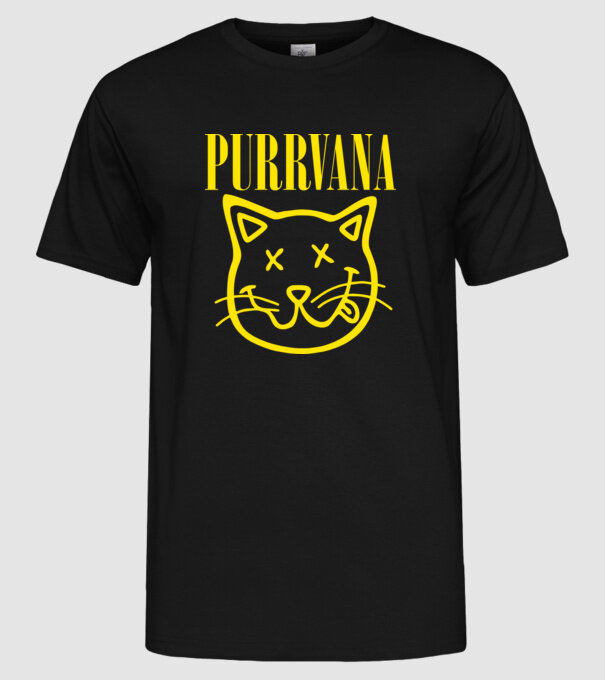 PURRVANA model negru pe tricou