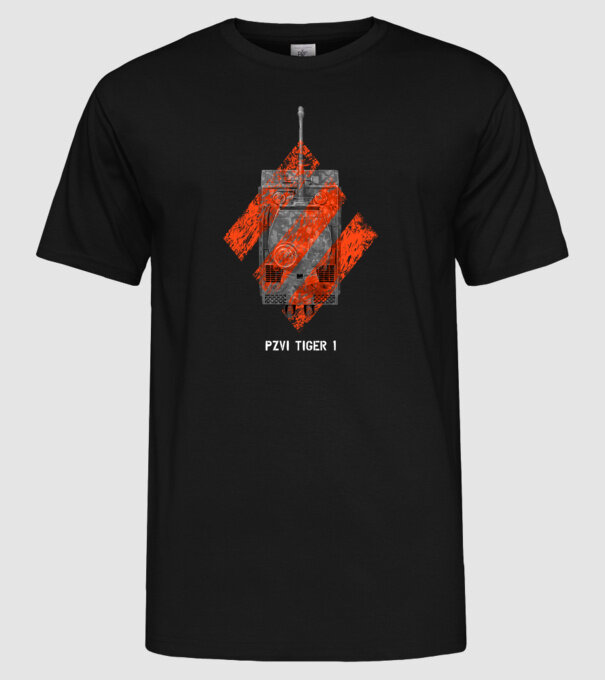 PZVI Tiger 1 heavy wot class model negru pe tricou