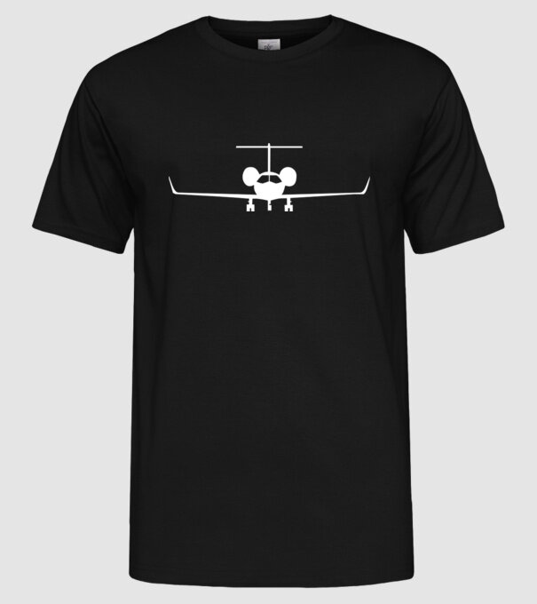 avion model negru pe tricou
