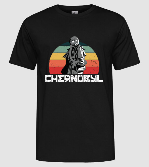 Retro chernobyl model negru pe tricou