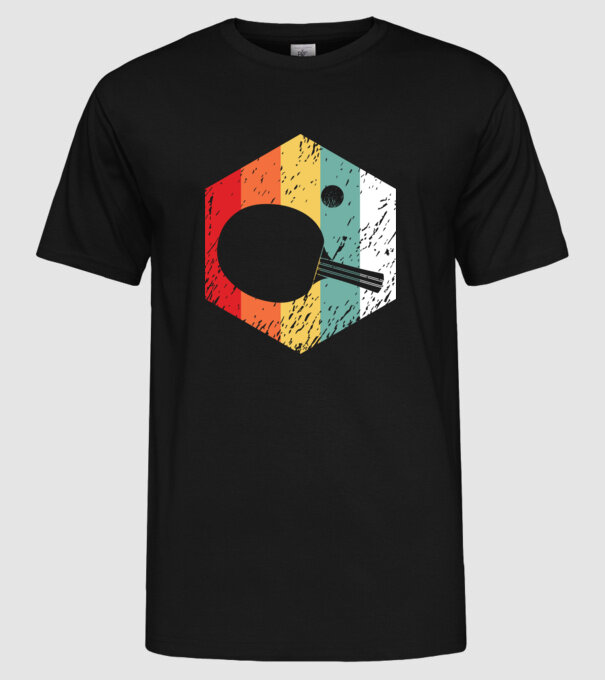 Retro Ping Pong model negru pe tricou