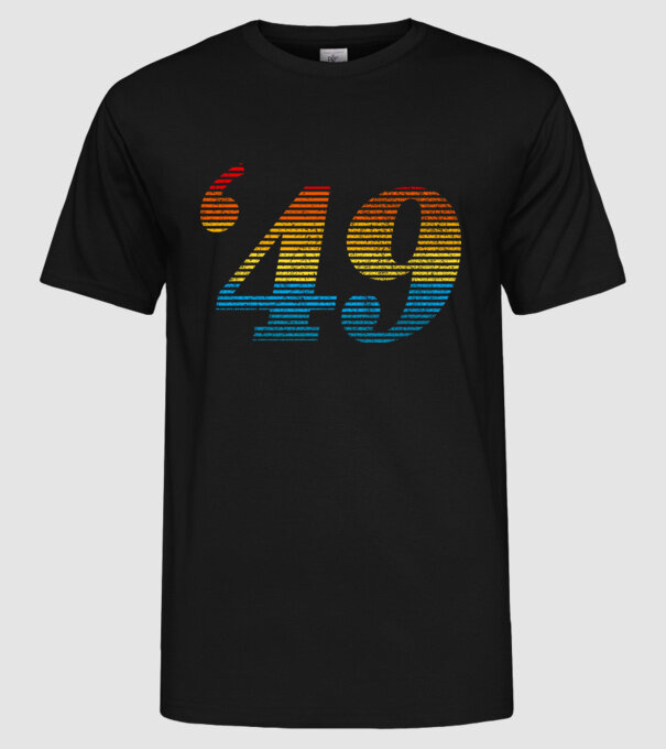 Retro Birthday 1949 model negru pe tricou