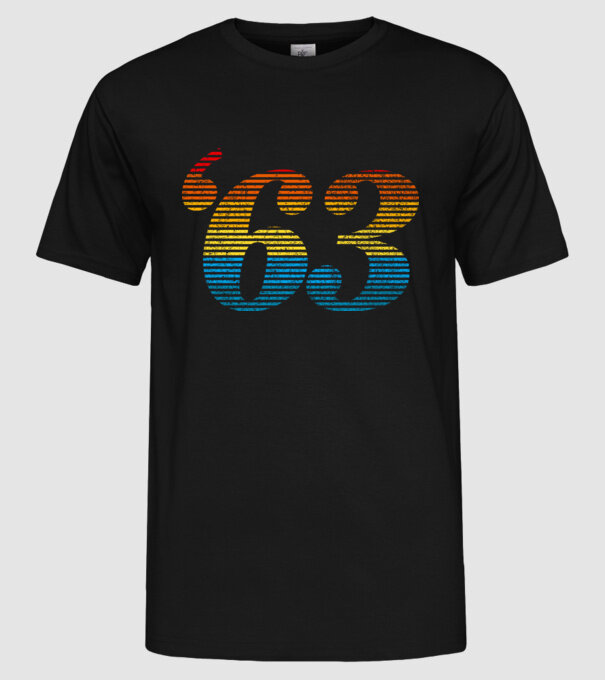 Retro Birthday 1963 model negru pe tricou