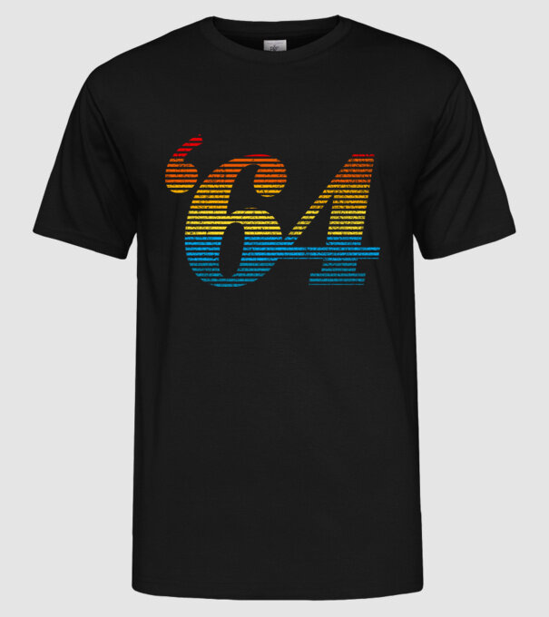 Retro Birthday 1964 model negru pe tricou